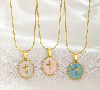 Blue Cross Necklace